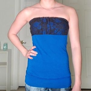 Sexy Lace Bodycon Padded Strapless Tube Top Floral Small Medium